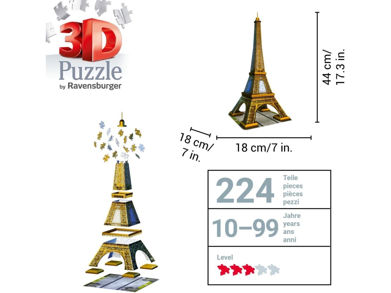 Puzzle 3d 216 pezzi tour eiffel 12556
