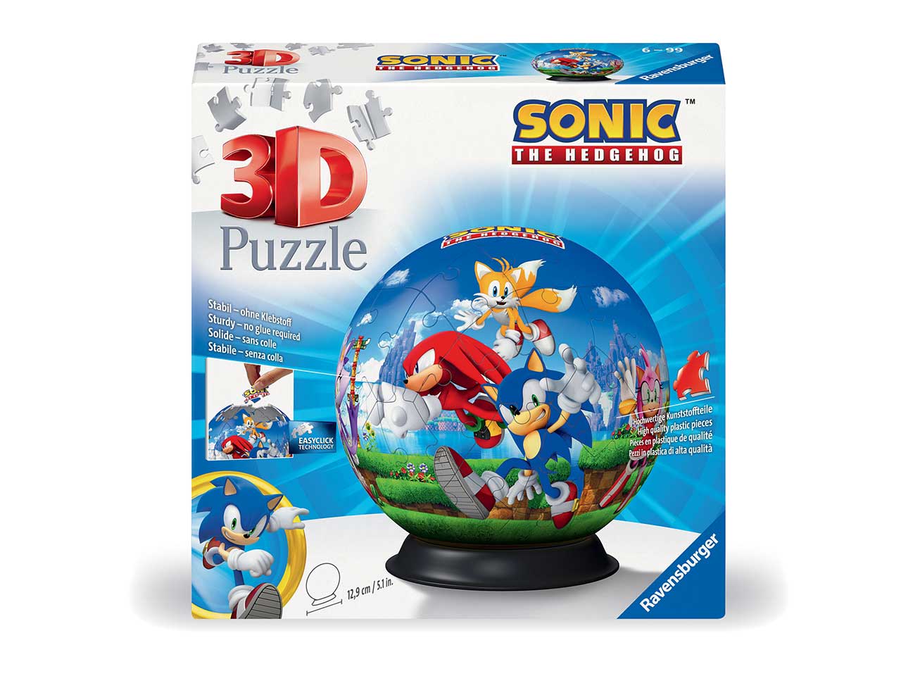 SonicÂ theÂ hedgehog?, puzzle a sfera di 72 pezzi per bambini 6+, Ravensburger
