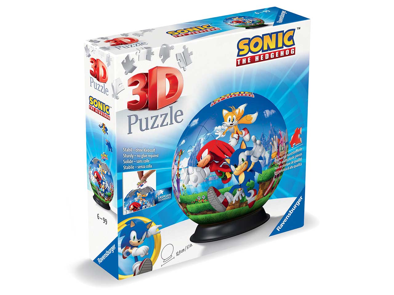SonicÂ theÂ hedgehog?, puzzle a sfera di 72 pezzi per bambini 6+, Ravensburger
