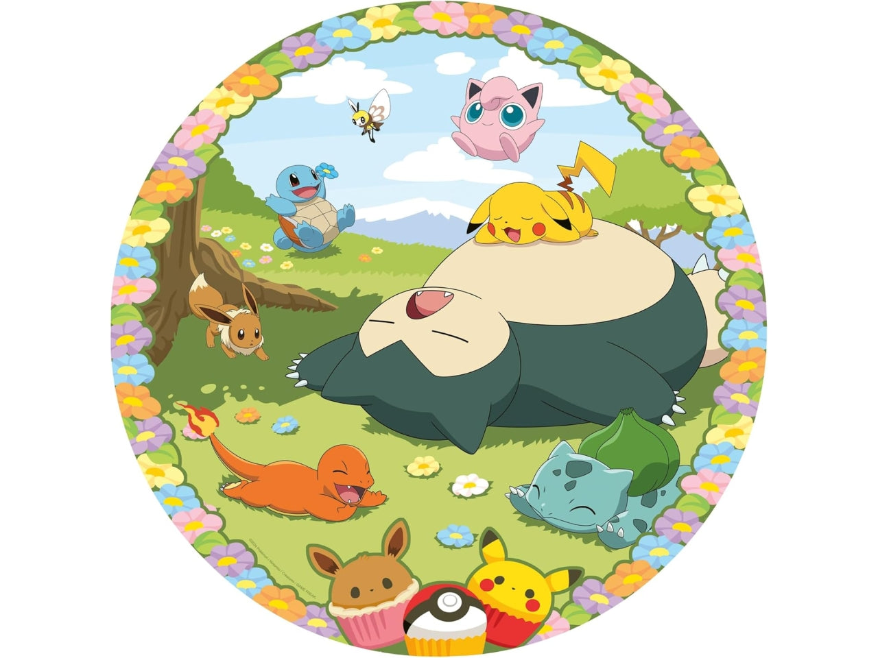Puzzle PokÃ©mon Round per Adulti, 500 Pezzi, Collezione Circolare, Idea Regalo per Lei o Lui, Forma Rotonda 52x52cm | Ravensburger