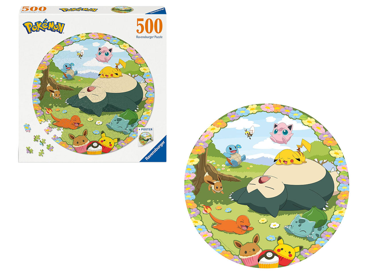 Puzzle PokÃ©mon Round per Adulti, 500 Pezzi, Collezione Circolare, Idea Regalo per Lei o Lui, Forma Rotonda 52x52cm | Ravensburger