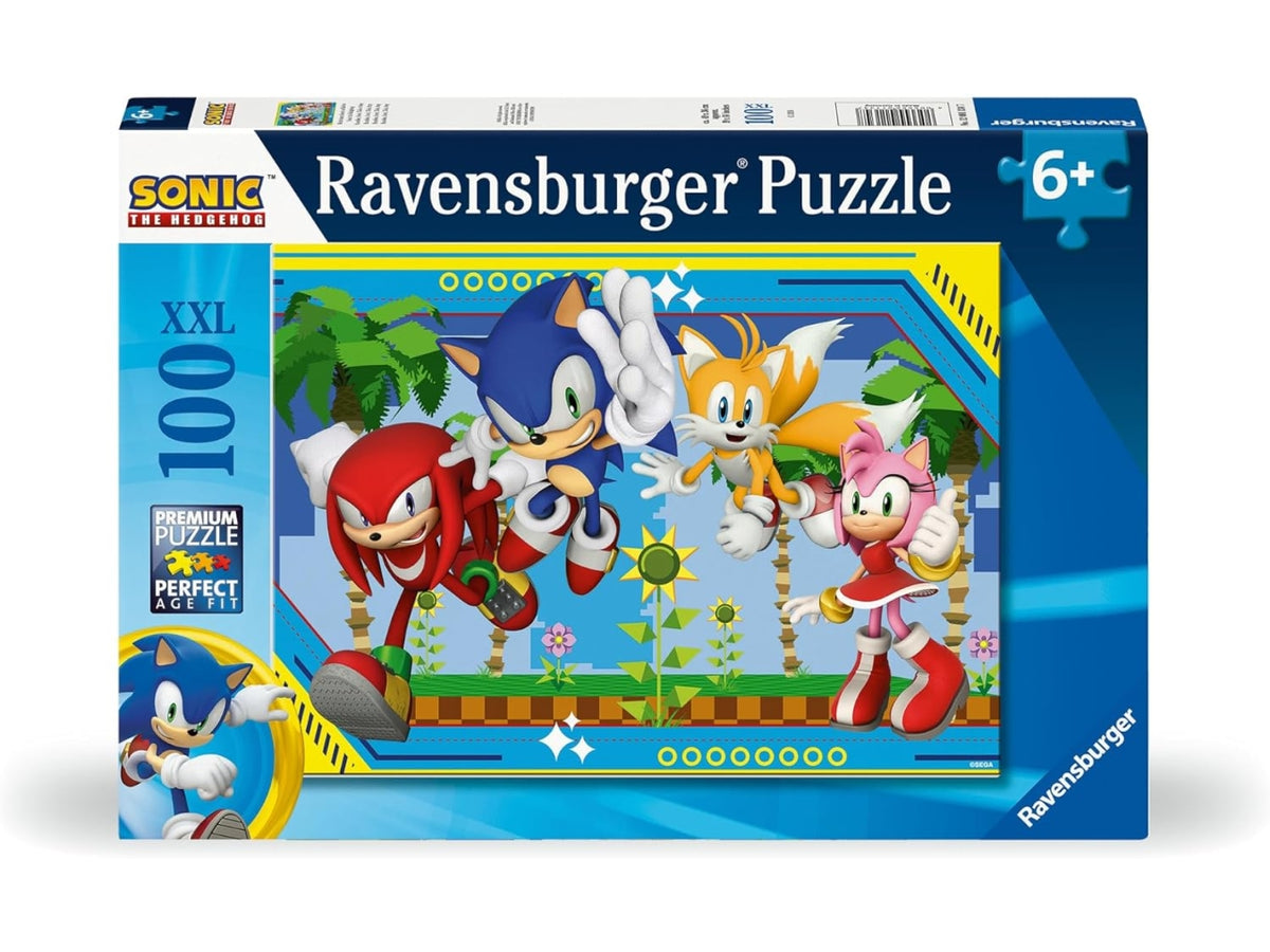 Puzzle 100 Pezzi XXL Sonic, Idea Regalo per Bambini 6+ Anni, Gioco Educativo - Ravensburger