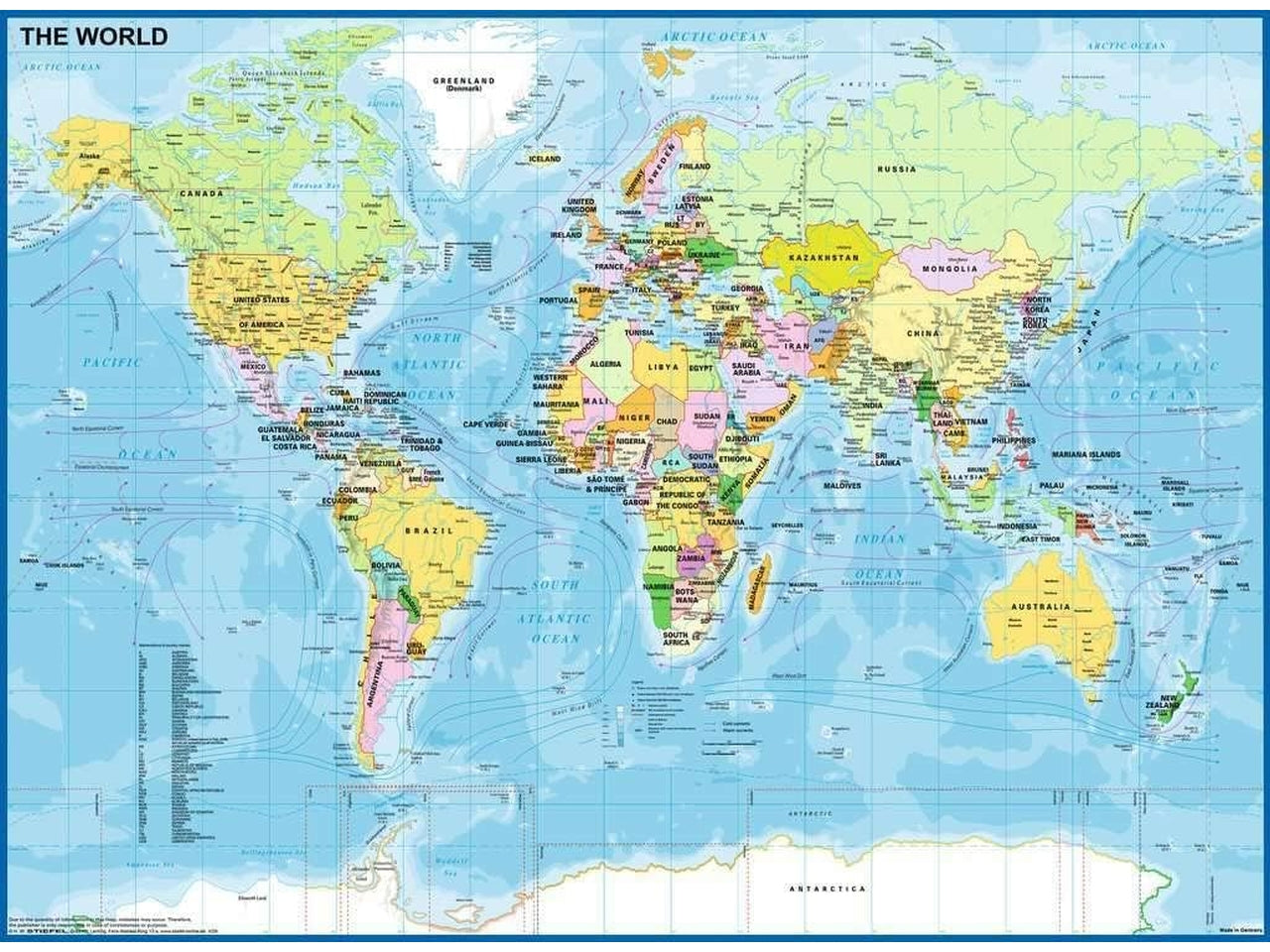Puzzle Mappa del mondo, 200 Pezzi XXL, EtÃ  Raccomandata 8+ Anni - Ravensburger