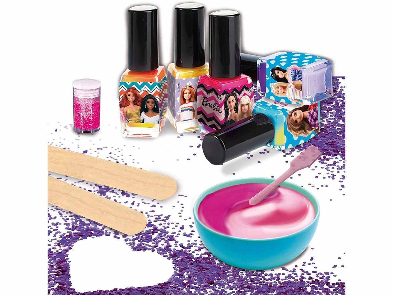 Barbie nail art colour change
