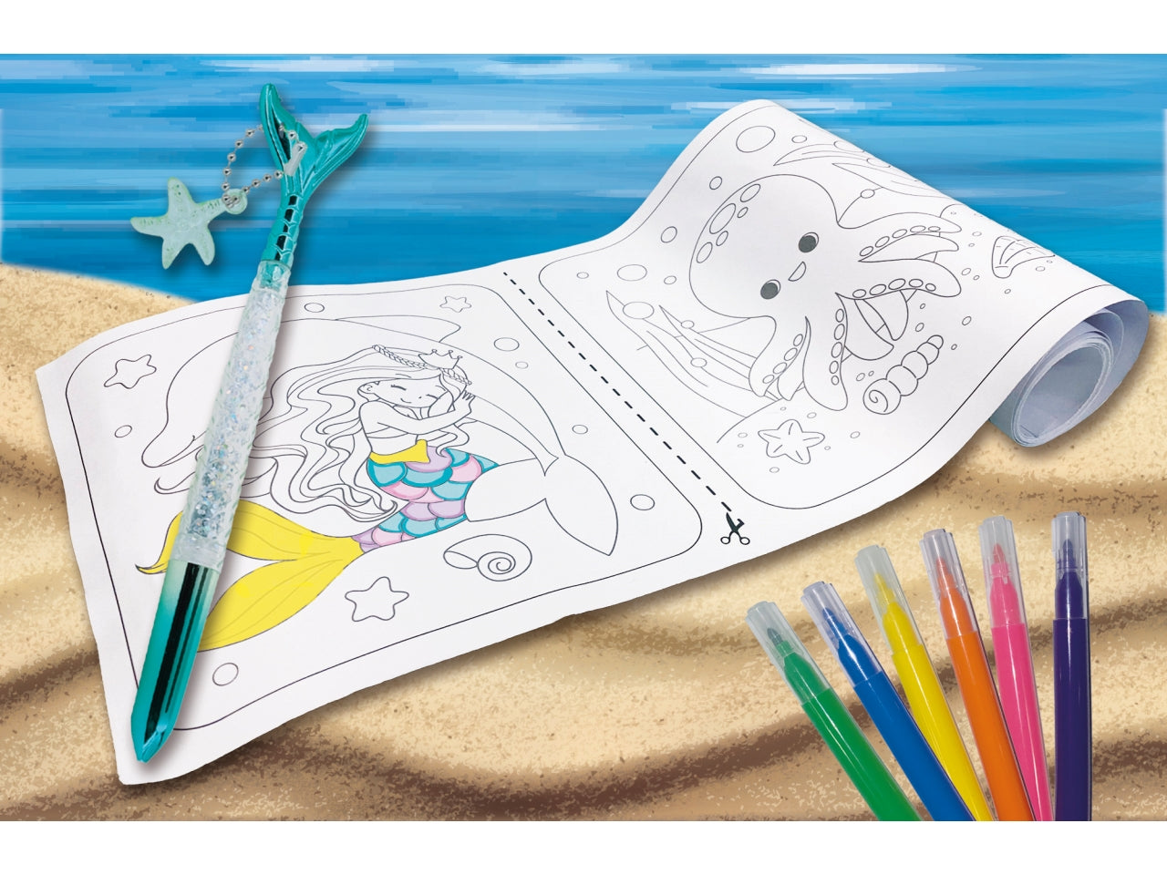 Sandy colorando art by the sea