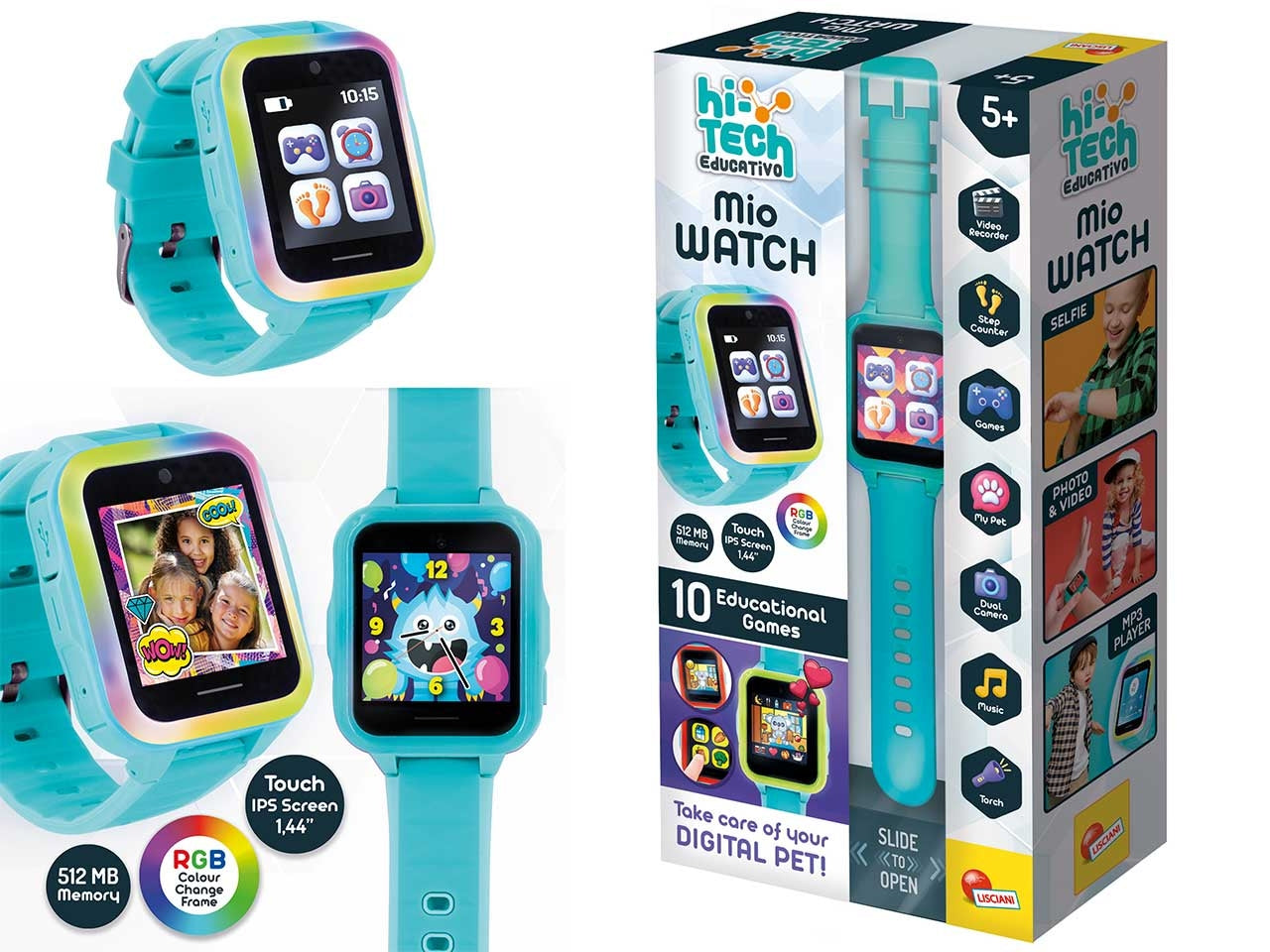 Smartwatch Educativo Hi-Tech Mio Watch - Multicolor, per Bambini da 5 Anni, Lisciani