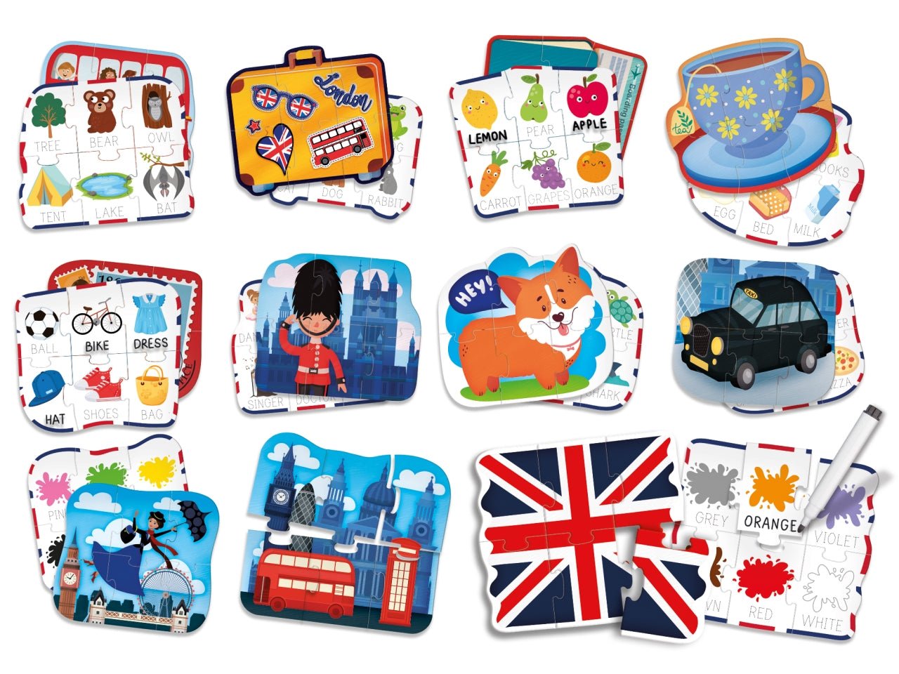 Gioco Educativo Prescolare Carotina Gli Utilissimi Il Grande Gioco dell'Inglese - Multicolor, per Bambini 3-6 Anni, Lisciani
