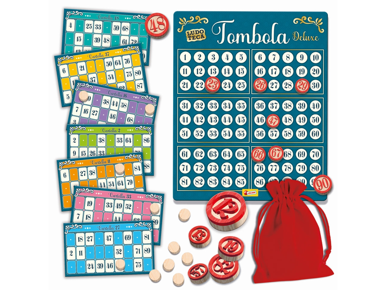 Gioco di SocietÃ  Ludoteca Tombola - Multicolor, per Bambini e Adulti 6-99 Anni, Lisciani