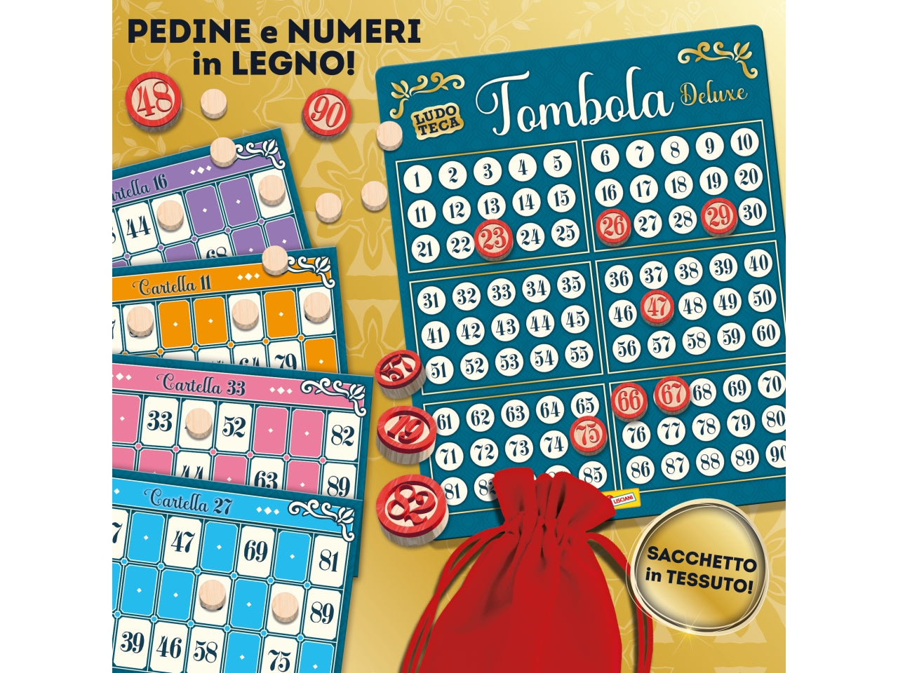 Gioco di SocietÃ  Ludoteca Tombola - Multicolor, per Bambini e Adulti 6-99 Anni, Lisciani