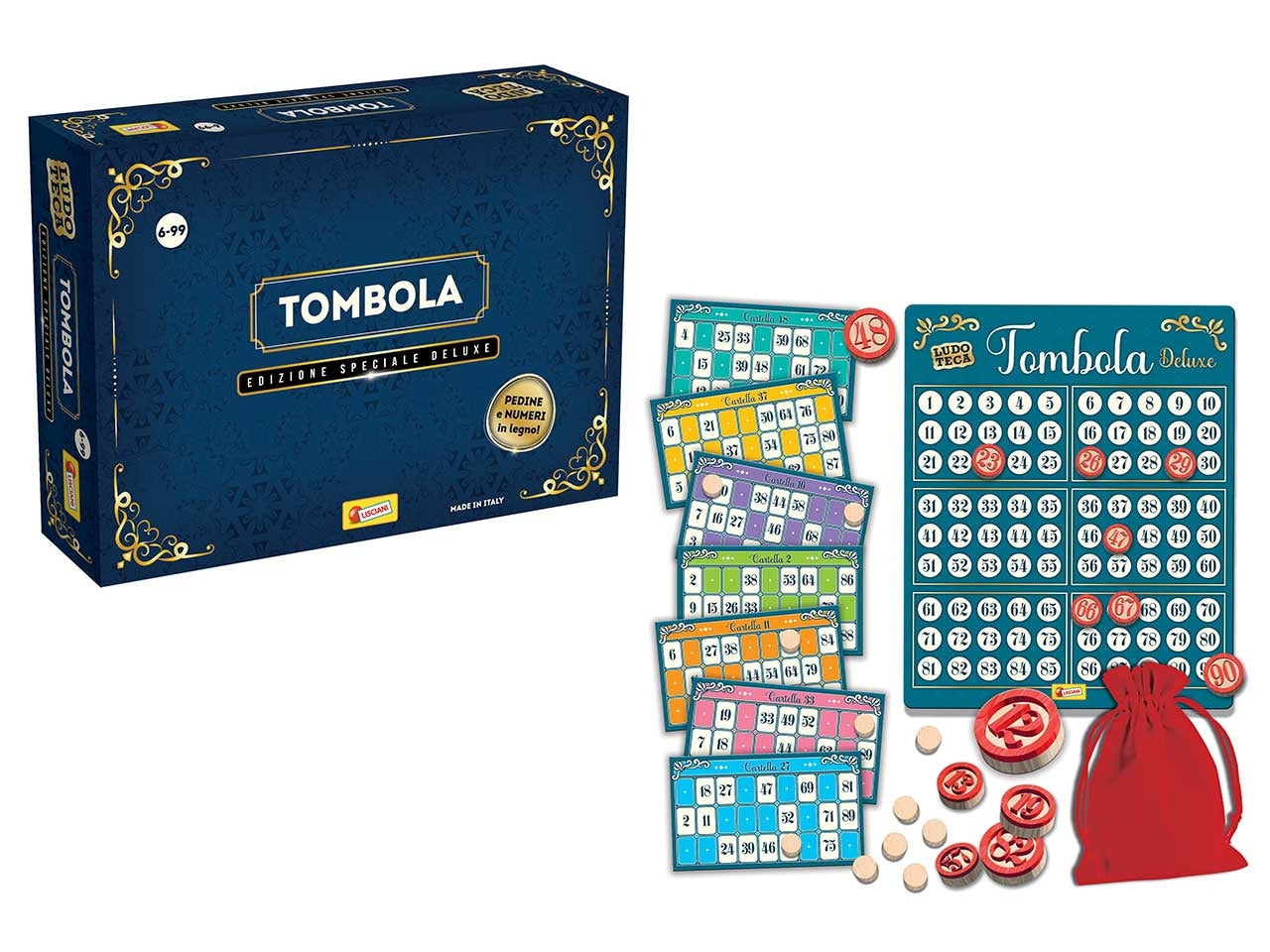 Gioco di SocietÃ  Ludoteca Tombola - Multicolor, per Bambini e Adulti 6-99 Anni, Lisciani