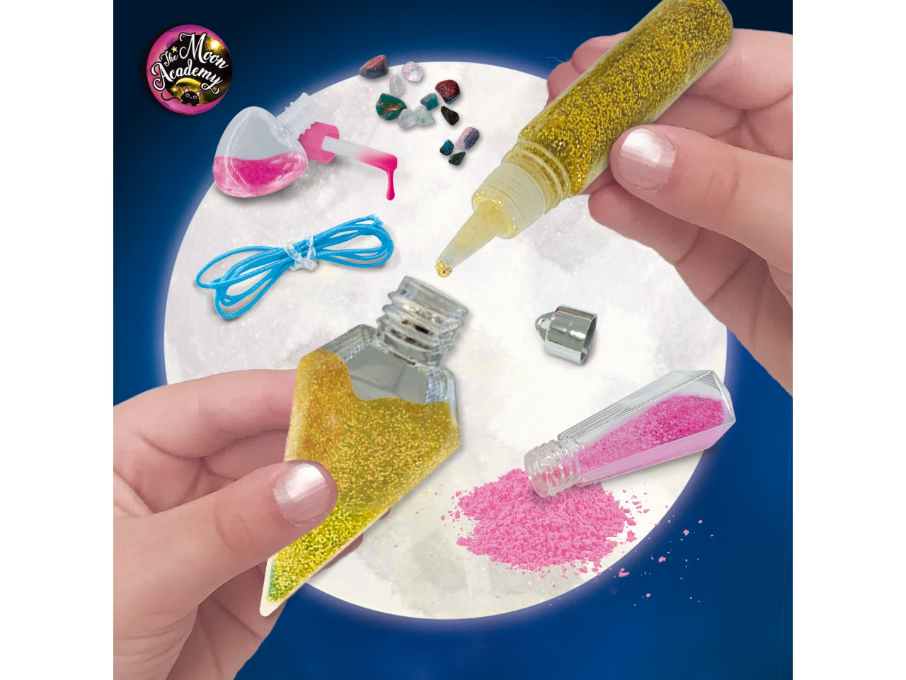 Gioco Creativo The Moon Academy Moon Crystal Pendants - Multicolor, per Bambini da 7 Anni, Lisciani
