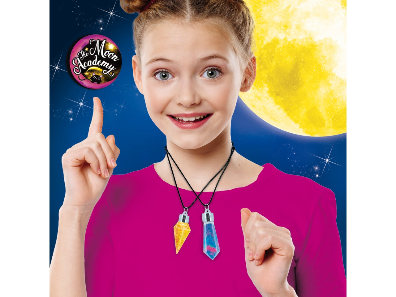 Gioco Creativo The Moon Academy Moon Crystal Pendants - Multicolor, per Bambini da 7 Anni, Lisciani