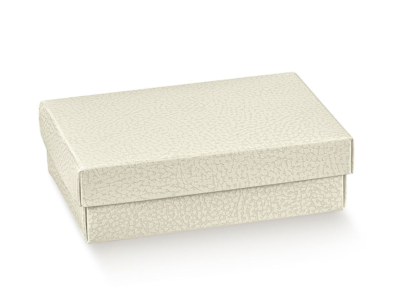 Linea pelle bianca scatola con coperchio 25x25x6cm