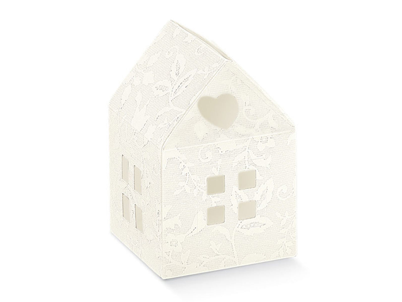 Scatola 5x5x8cm linea harmony bianca a forma di casetta