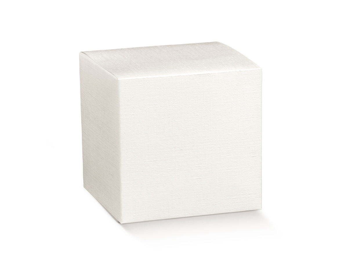 Scatola fibra bianca pieghevole 9x9x14cm