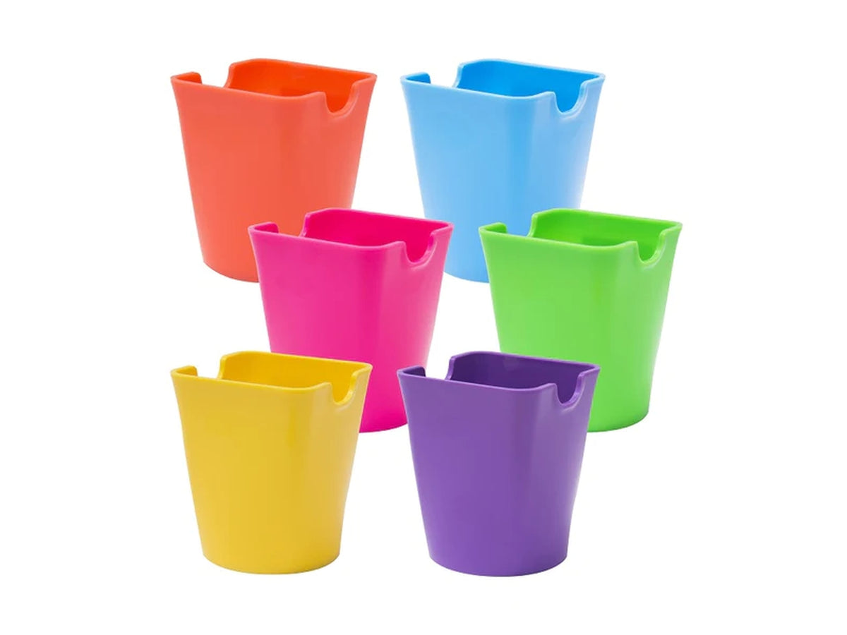 Bicchiere multiuso in plastica colori assortiti, 9,5x8x8 cm - Scatto $