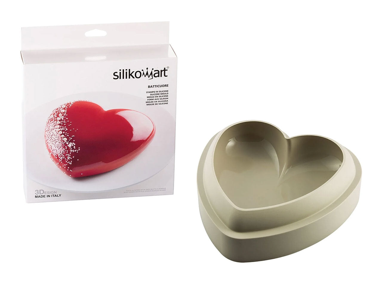 Stampo in silicone a forma di cuore 205x198xh.63mm
