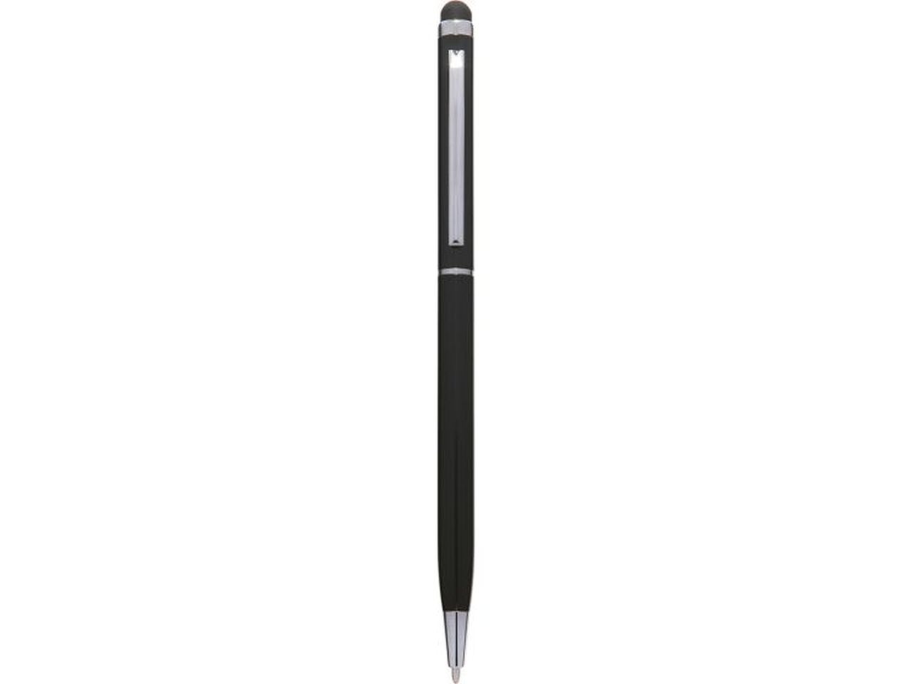 Penna a sfera con touch screen in alluminio nera