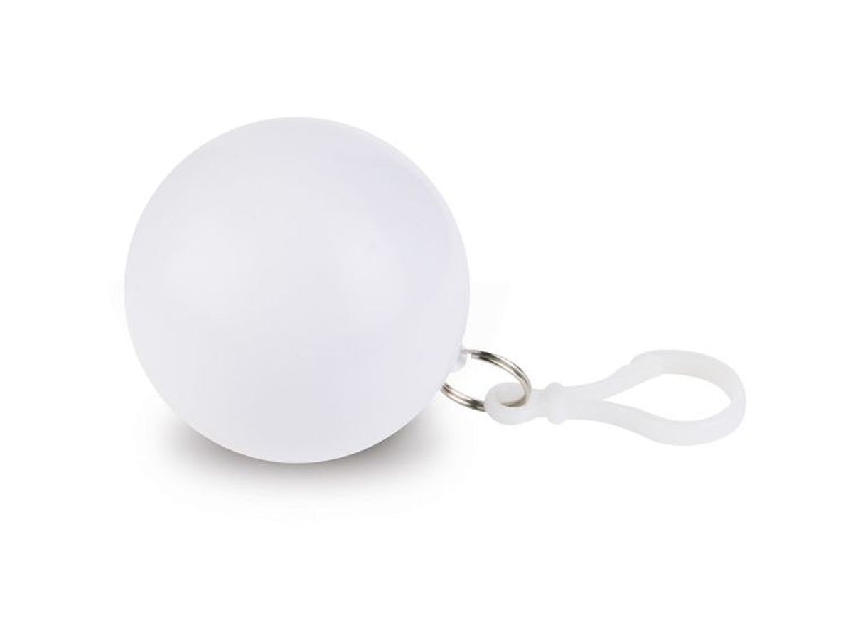 Impermeabile anti pioggia in sfera colorata con moschettone