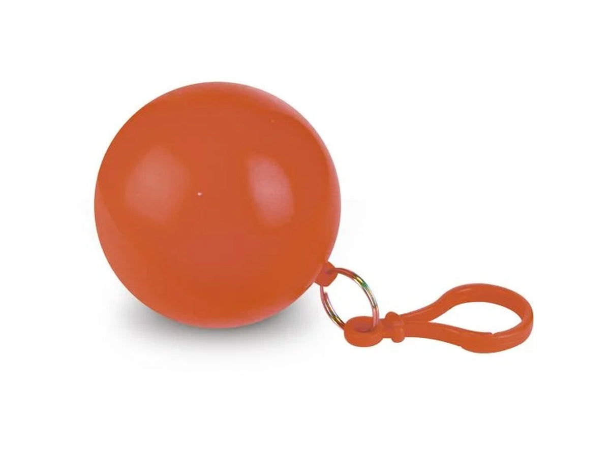 Impermeabile anti pioggia in sfera colorata con moschettone