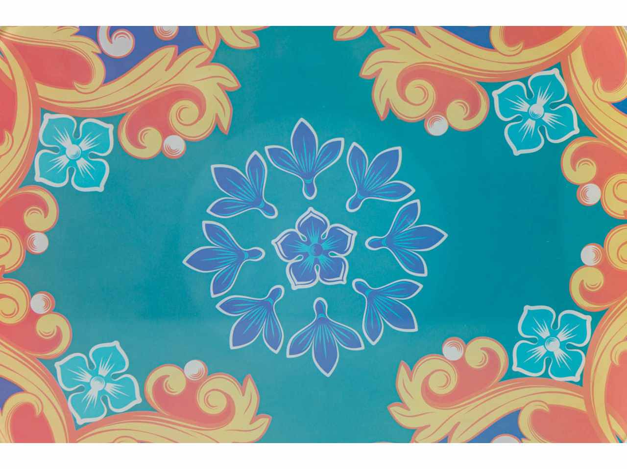 Bilancia digitale in vetro bomboniera romantica con fantasia maioliche, batteria inclusa - 19x2cm - Le Stelle