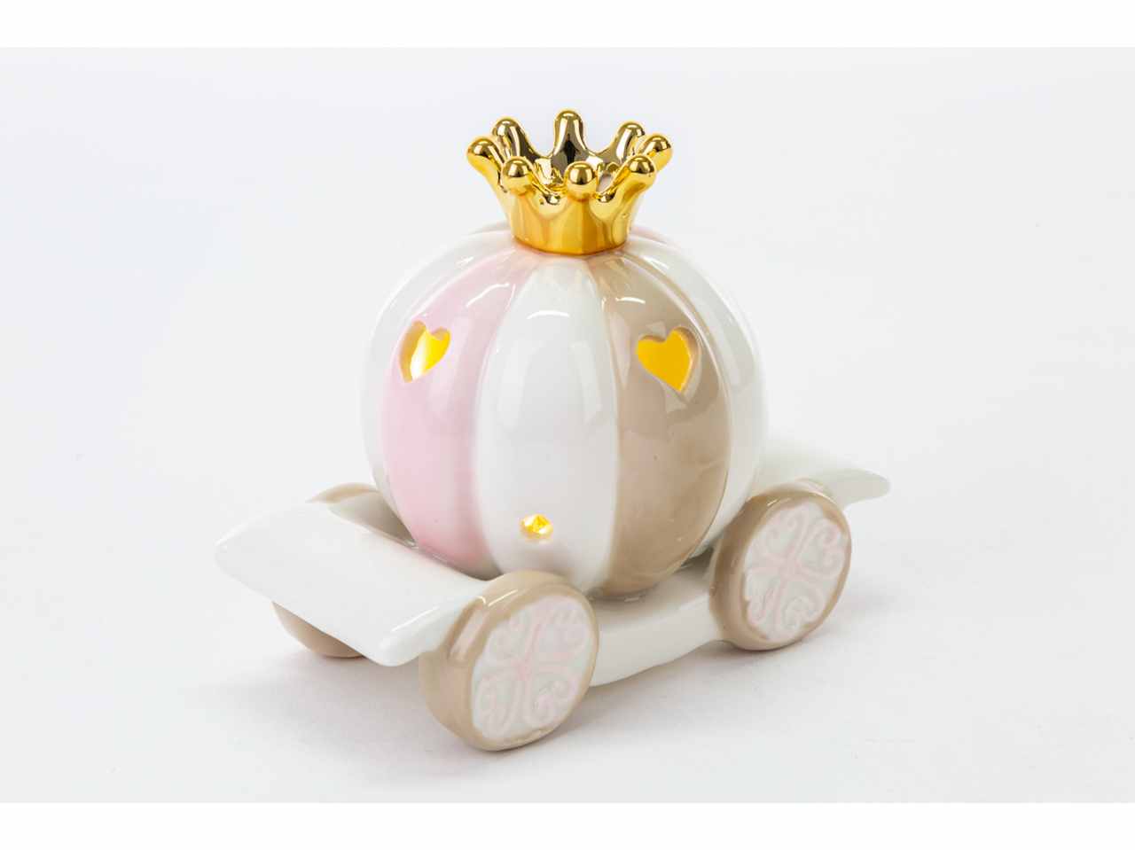 Carrozza led porc.rosa 12,5x7xh.10cm 54143