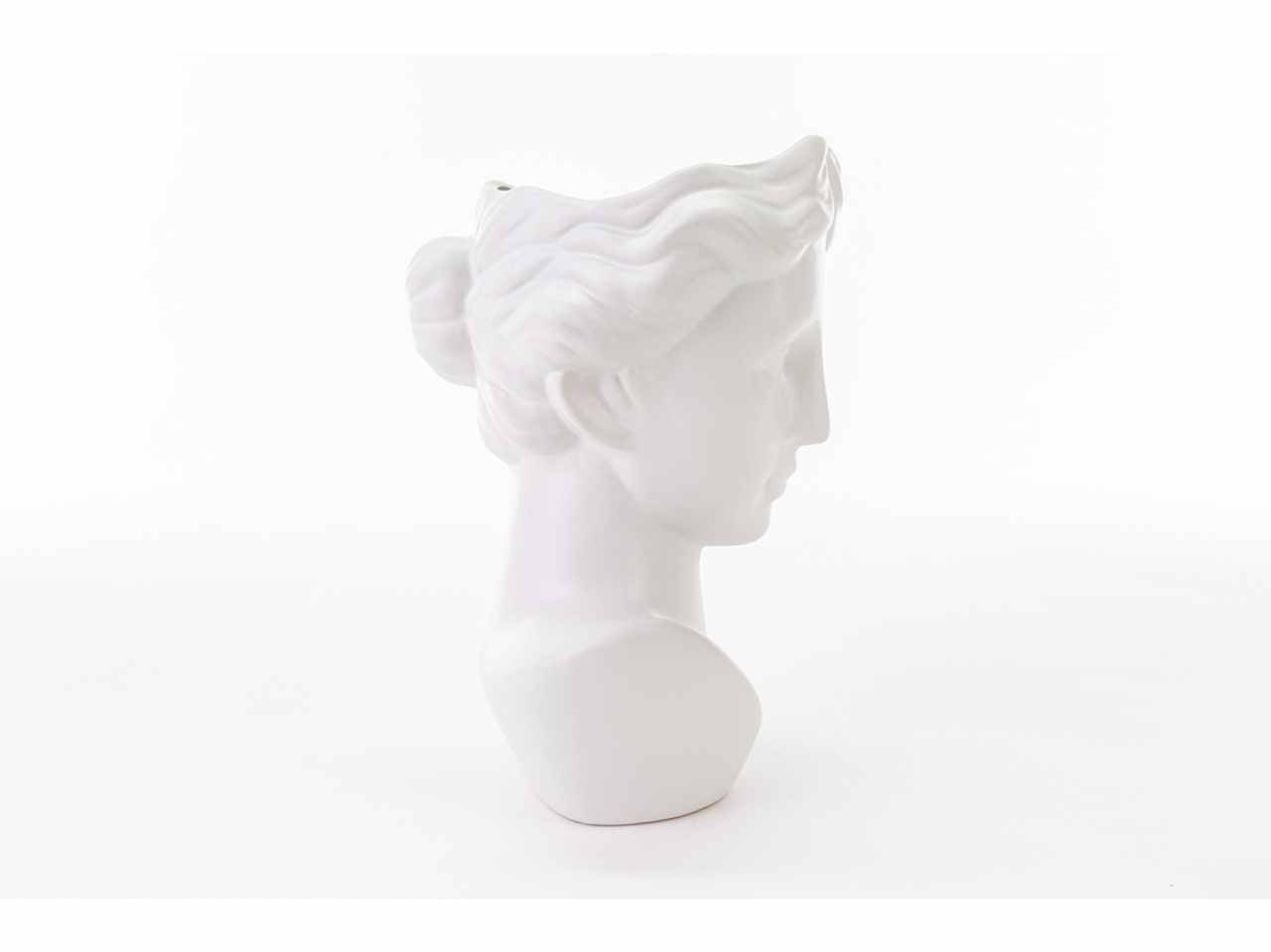 Vaso testa donna bianco 19x16xh27cm 54356 $