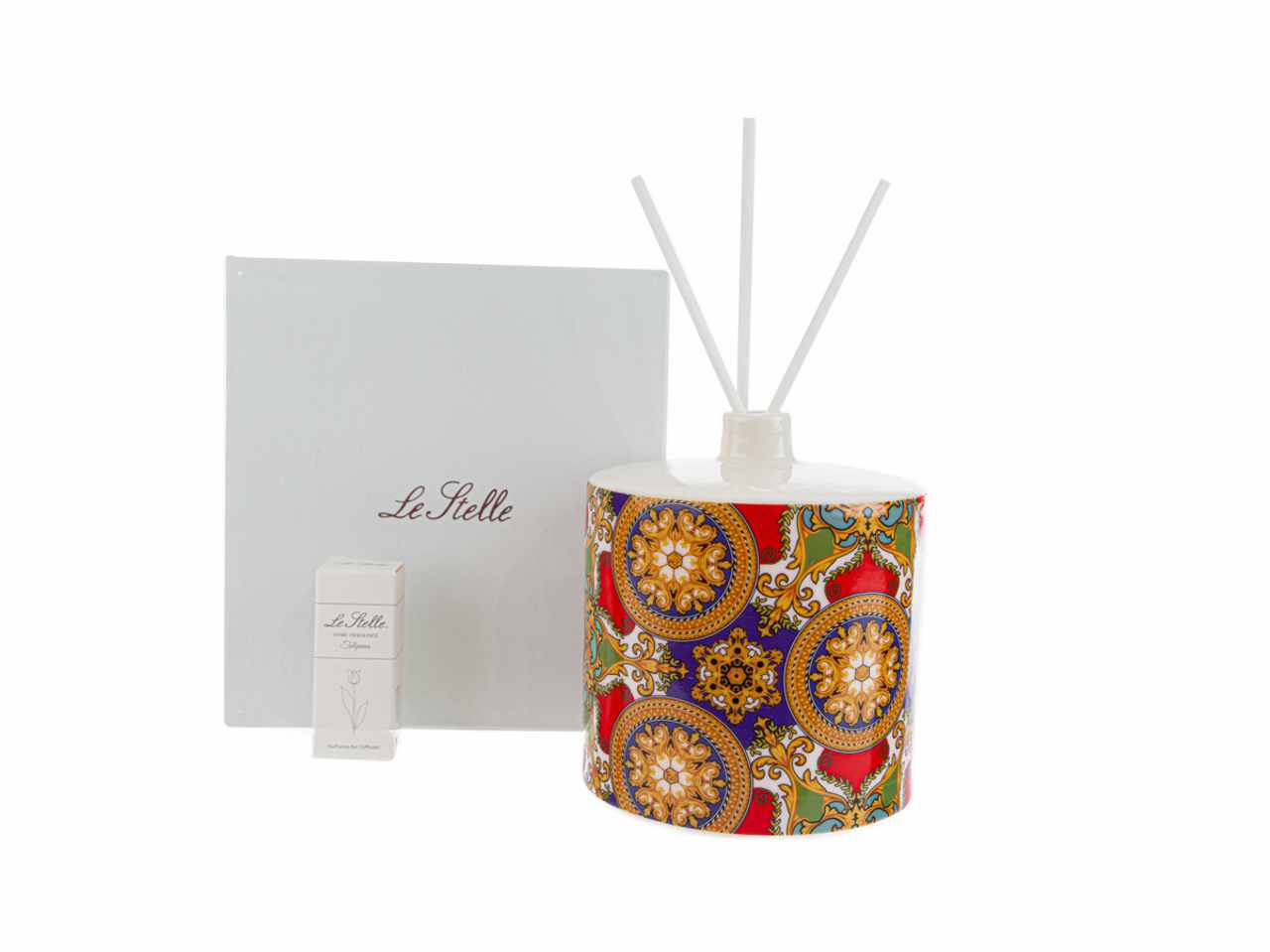 Profumatore tondo royal carousel con astuccio e bacchette 11,5x11,5xh.13,5cm