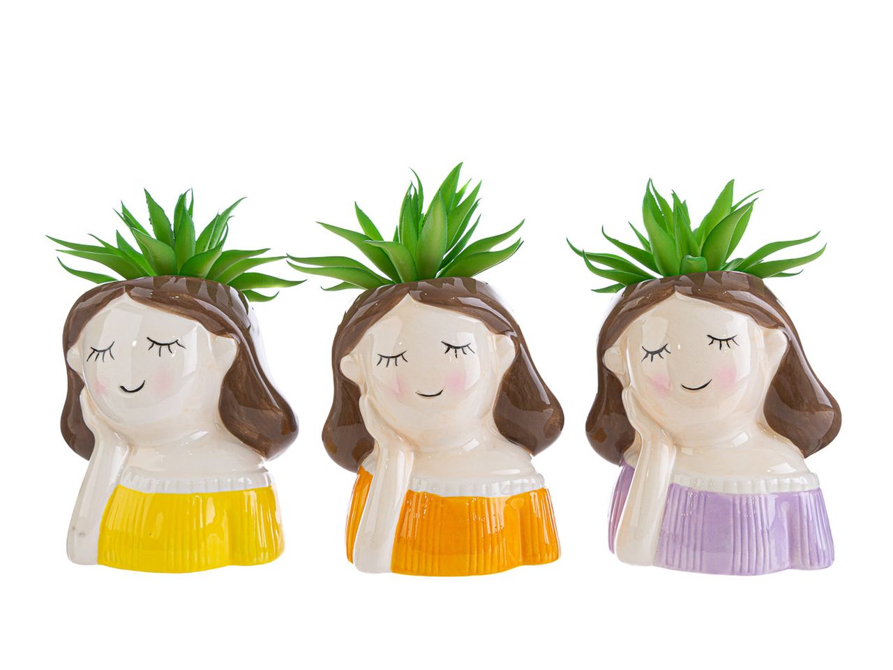 Vasetto girl con piantina 7,5xh.15cm