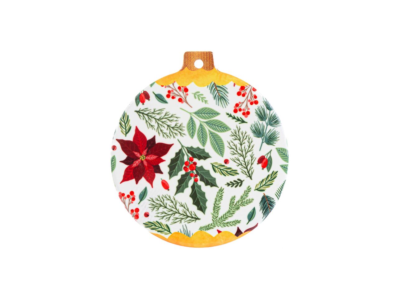 Poggia moka in ceramica bianco natale misura 10,5x11cm