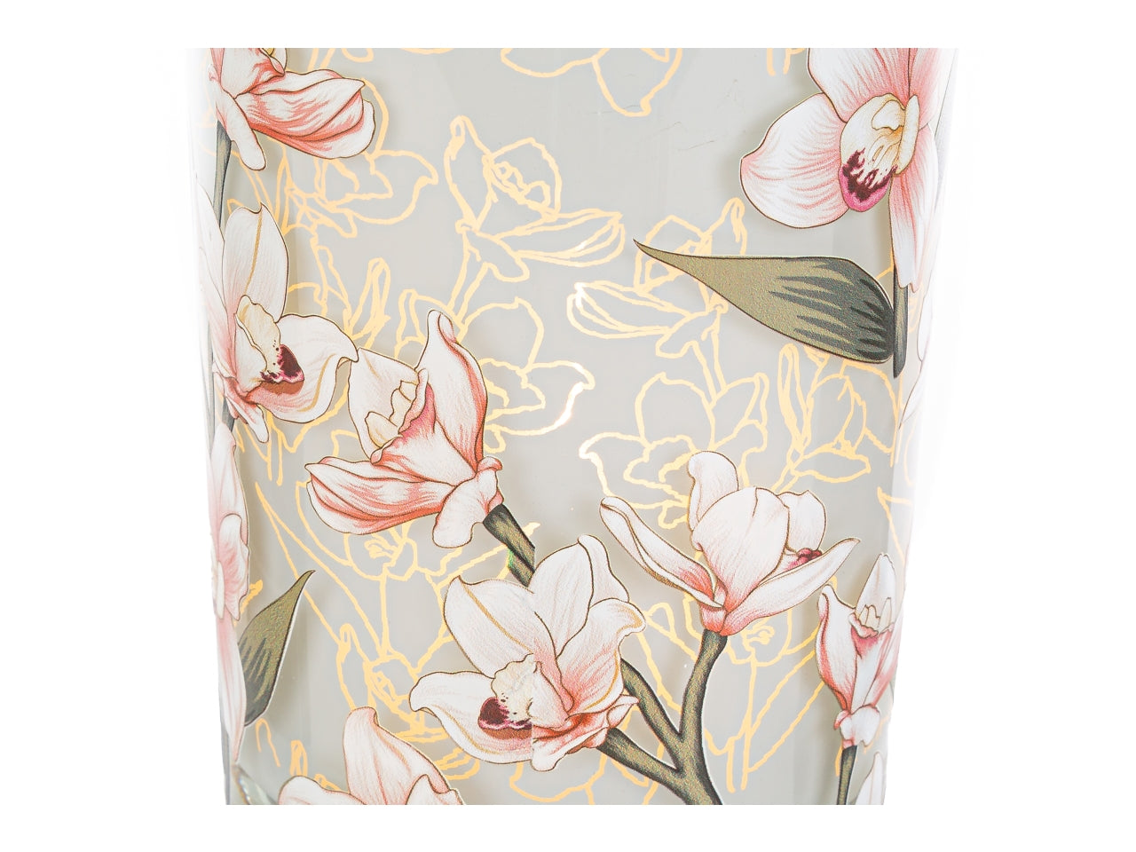 Lampada in vetro decorato con fiori misura d.12xh.20cm