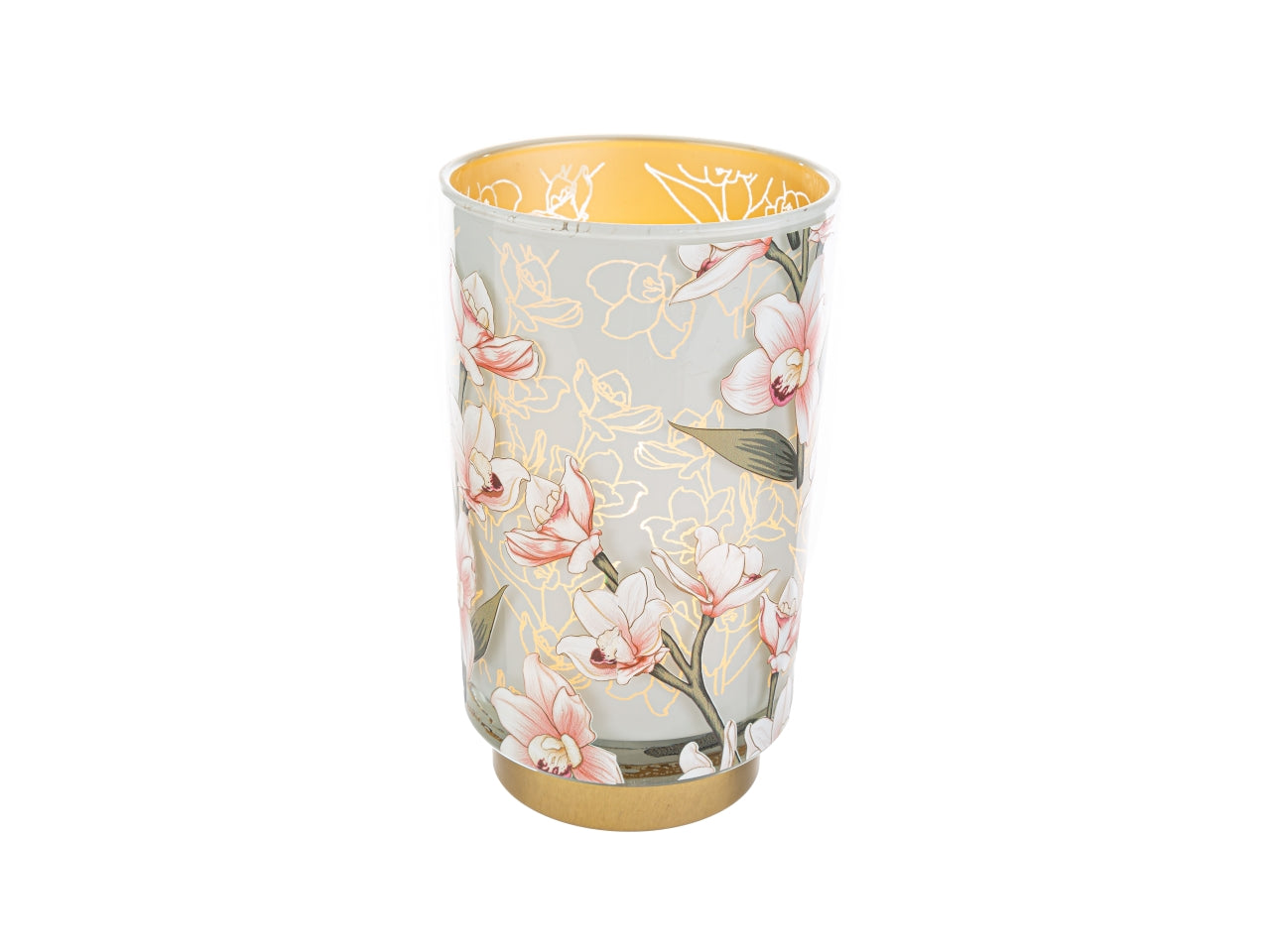 Lampada in vetro decorato con fiori misura d.12xh.20cm