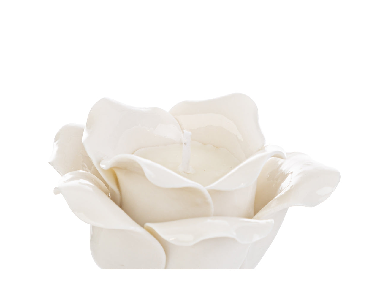 Candela profumata con fiore in porcellana bianco