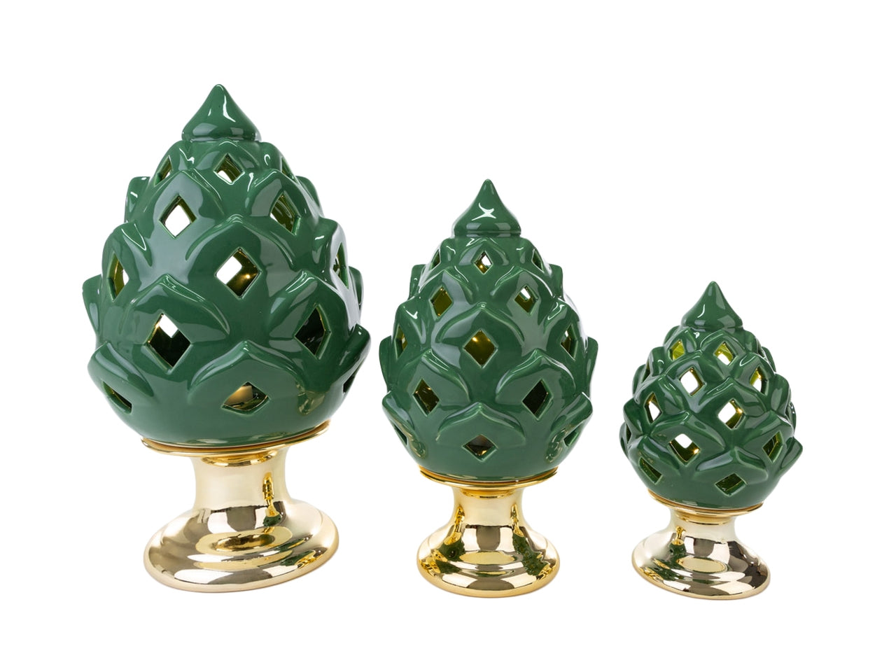 Pigna led porcellana verde 11xh.19cm