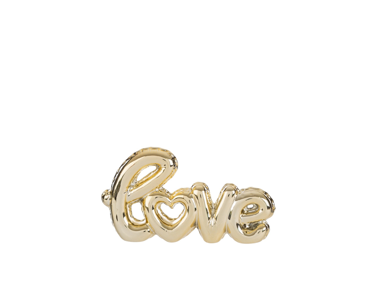 Scritta love porcellana oro 12,5x2,2xh.5cm