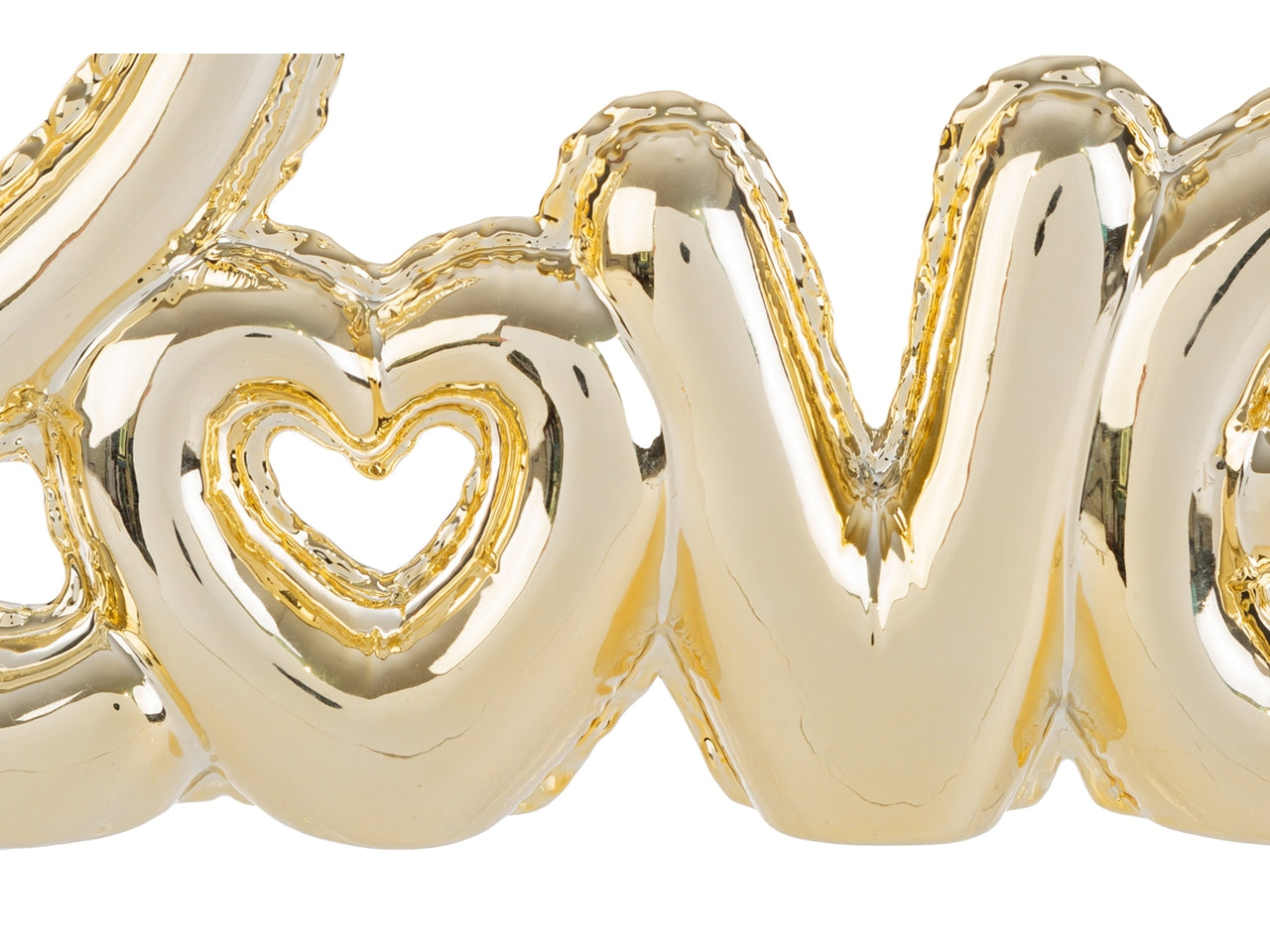 Scritta love porcellana oro 32x5xh.16cm