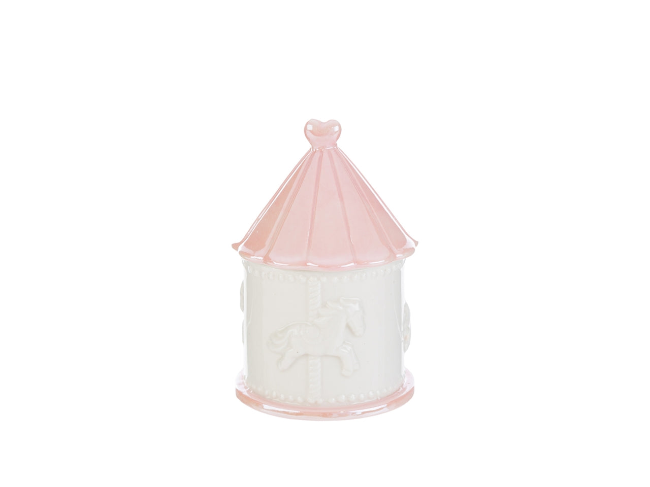 Candela soia giostrina porcellana rosa 8x8xh.12cm con astuccio