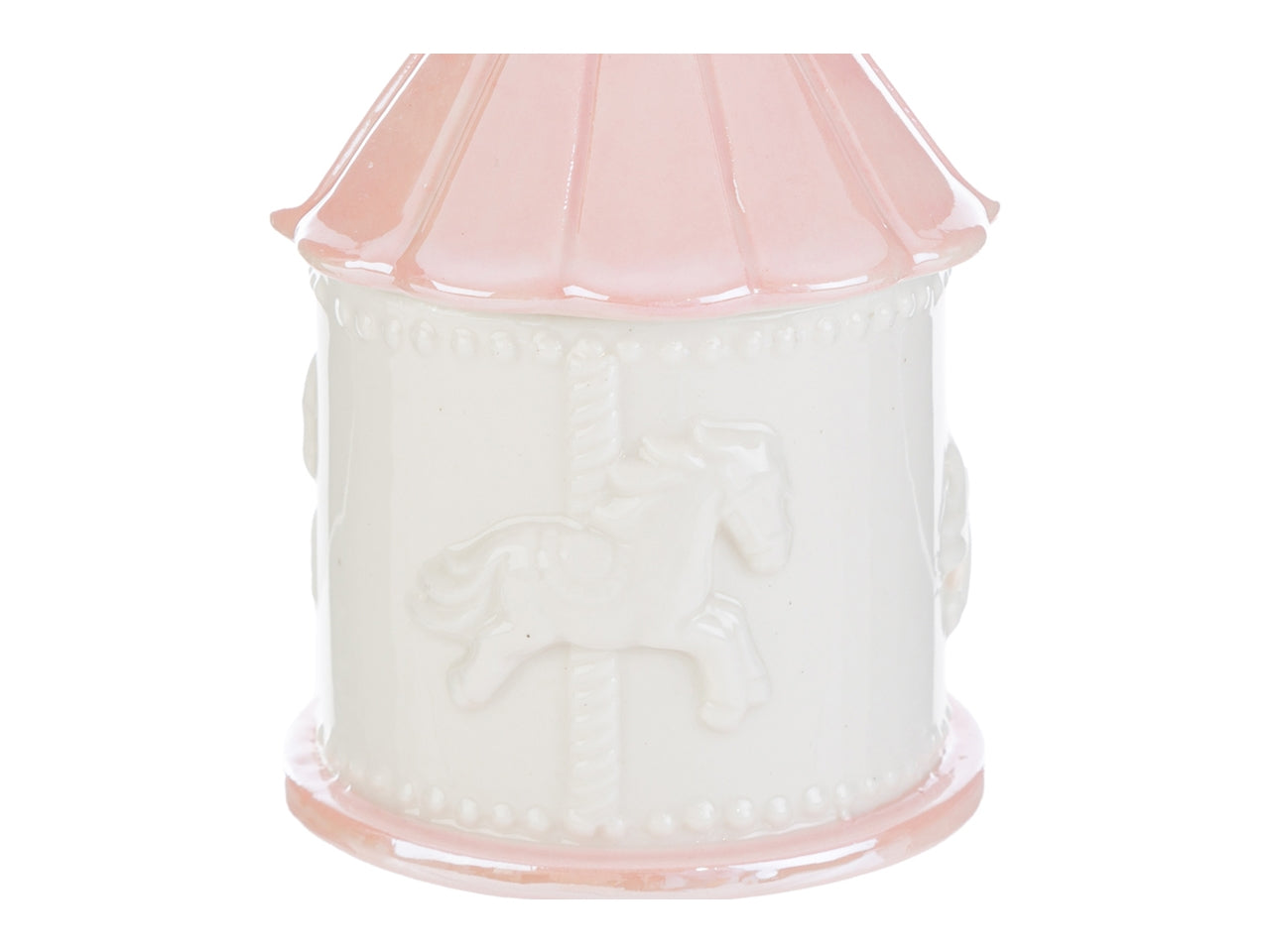 Candela soia giostrina porcellana rosa 8x8xh.12cm con astuccio