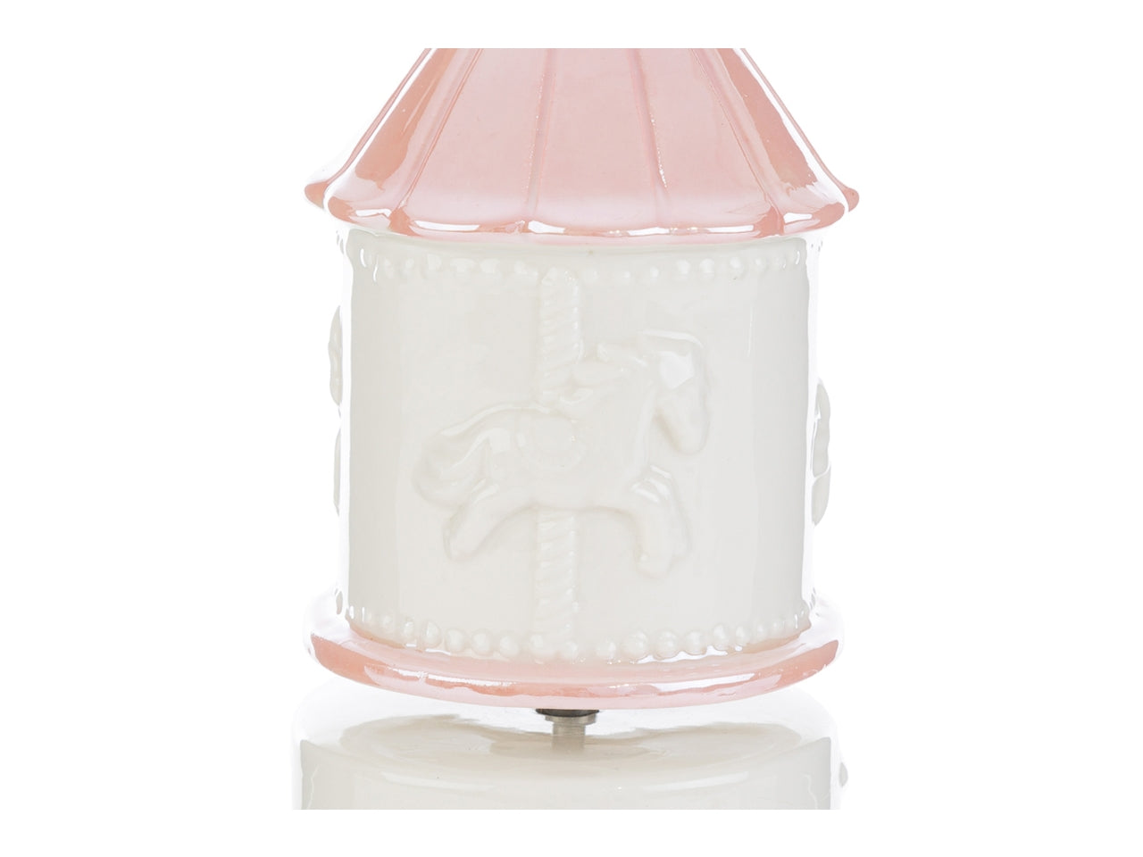 Carillon giostrina porcellana rosa 8x8xh.16,5cm con astuccio