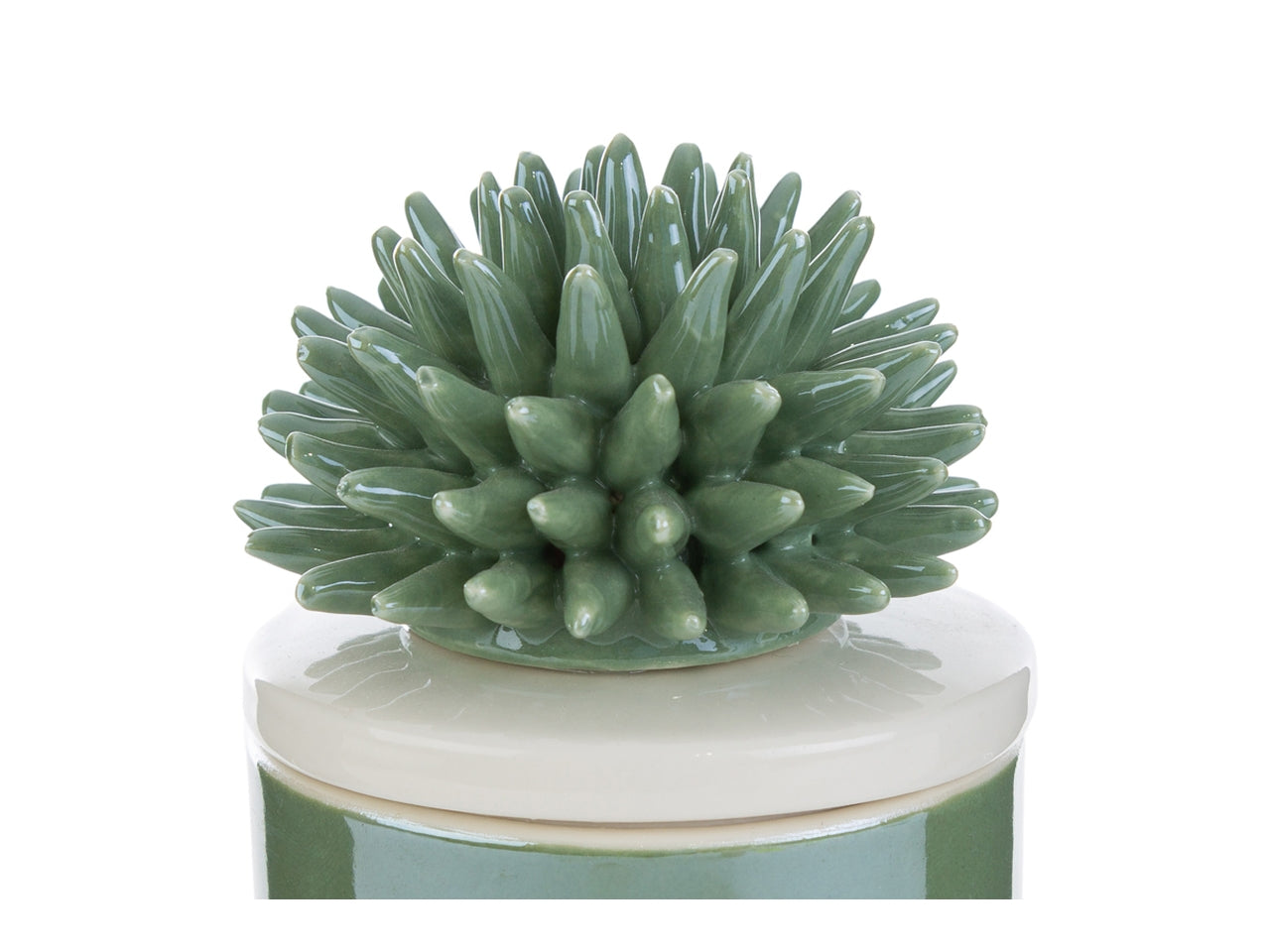 Candela scatola corallo porcellana verde 7,5x7,5xh.11,5cm con astuccio