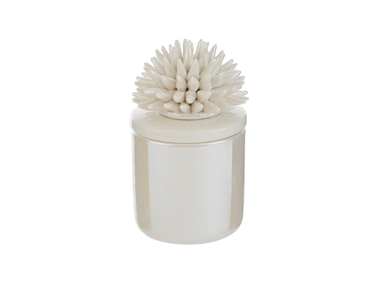 Candela scatola corallo porcellana bianca 7,5x7,5xh.11,5cm con astuccio