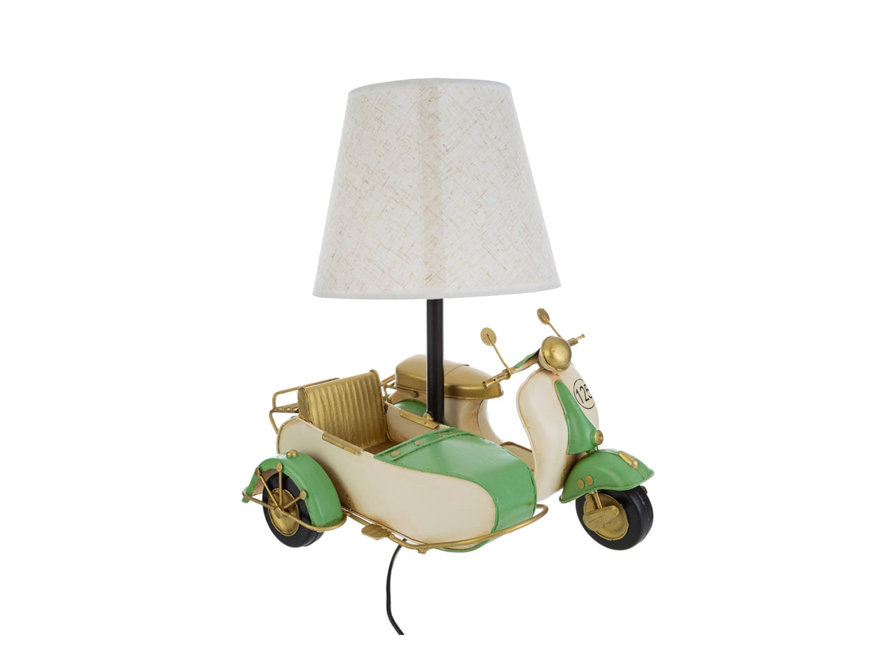 Lampada moto vintage metallo 34x29xh.22cm 4 colori assortiti