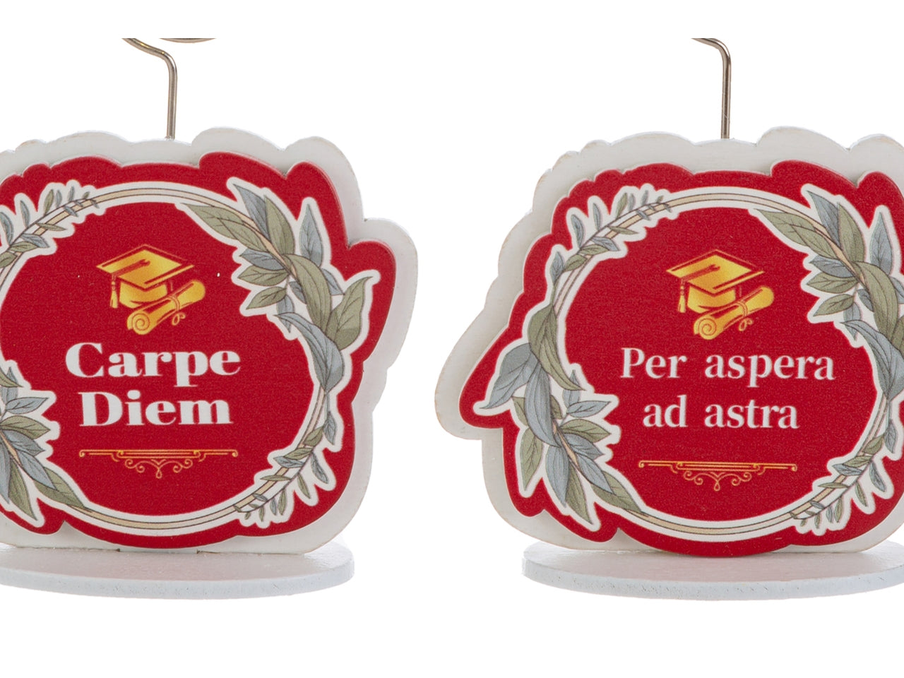 Segnaposto legno laurea 6,5x2,5xh.9cm 4 assortimenti