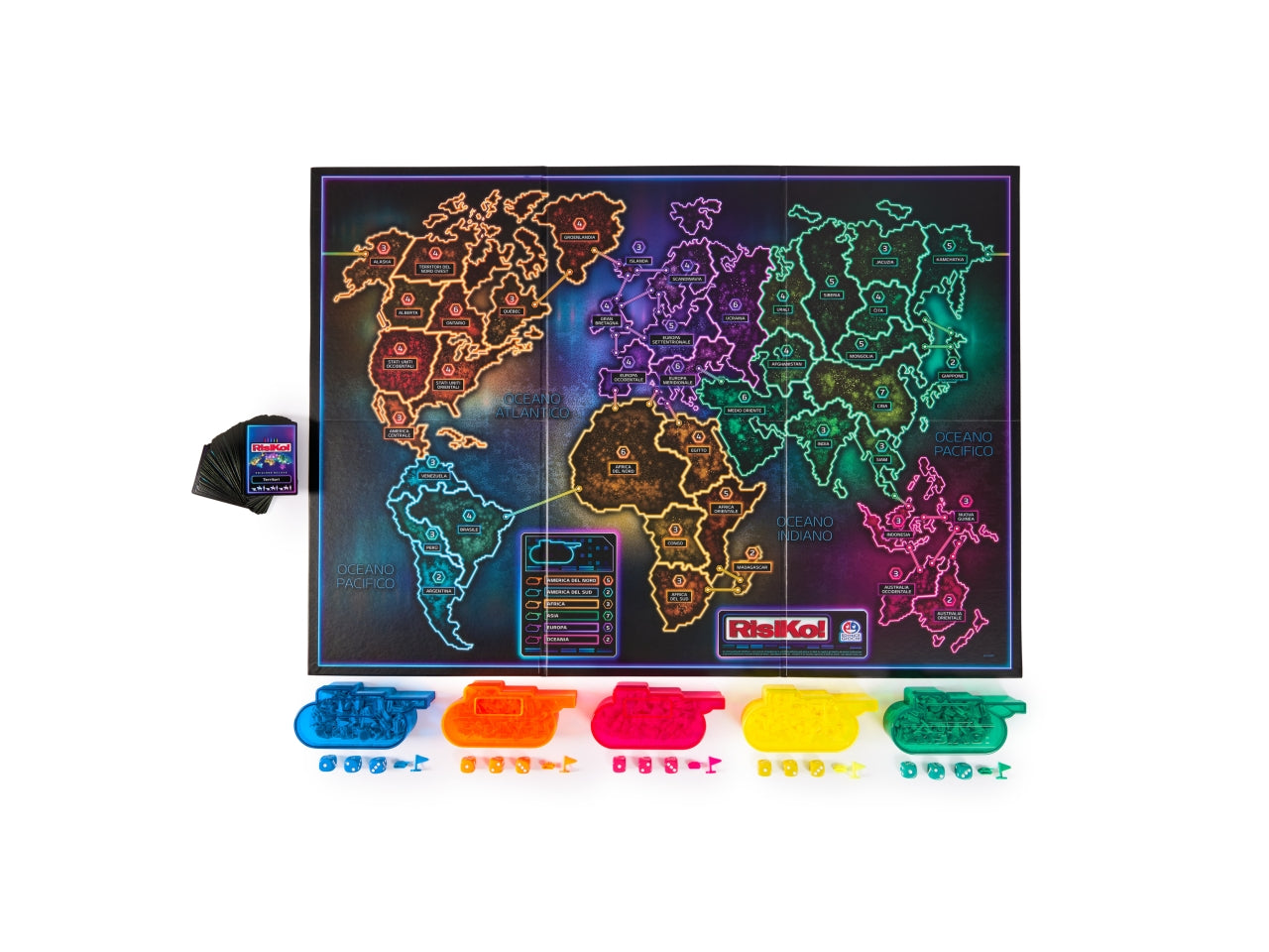 Risiko! Deluxe: Gioco da Tavolo Strategico, Carta e Plastica, Multicolore, EtÃ  10+, Plancia Extra Large, Obiettivi Segreti - Spin Master
