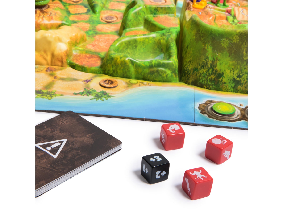 Jumanji Fuga Selvaggia: Gioco da Tavolo Cooperativo per 2-4 Giocatori, Materiale in Carta e Plastica, EtÃ  8+, Tabellone 3D Interattivo, Multicolore - Spin Master