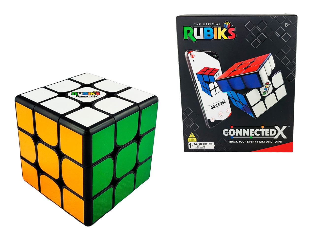 Cubo Rubik's 3x3 Connected X: Plastica Multicolore, Batteria LR1131F Inclusa, EtÃ  8+, Bluetooth Integrato, App Rubik's Connected - Spin Master