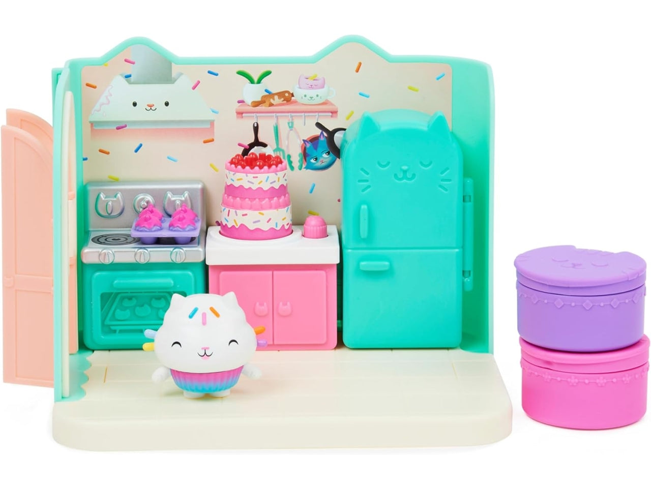 Gabby's Dollhouse, la cucina con gattino, set le stanze della casa, per bambine dai 3+ anni - Spin Master