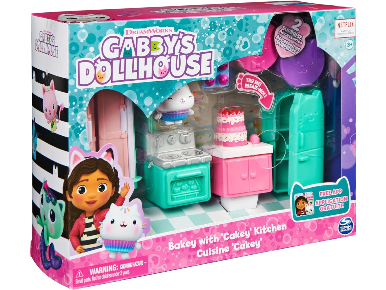 Gabby's Dollhouse, la cucina con gattino, set le stanze della casa, per bambine dai 3+ anni - Spin Master