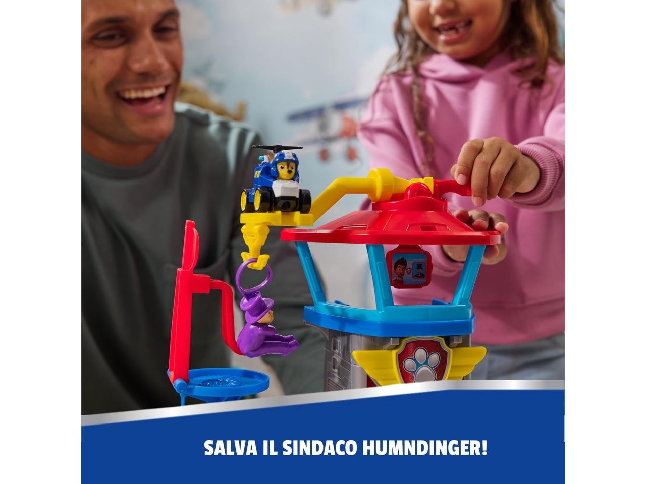Paw patrol playset torre di controllo pup squad air rescue