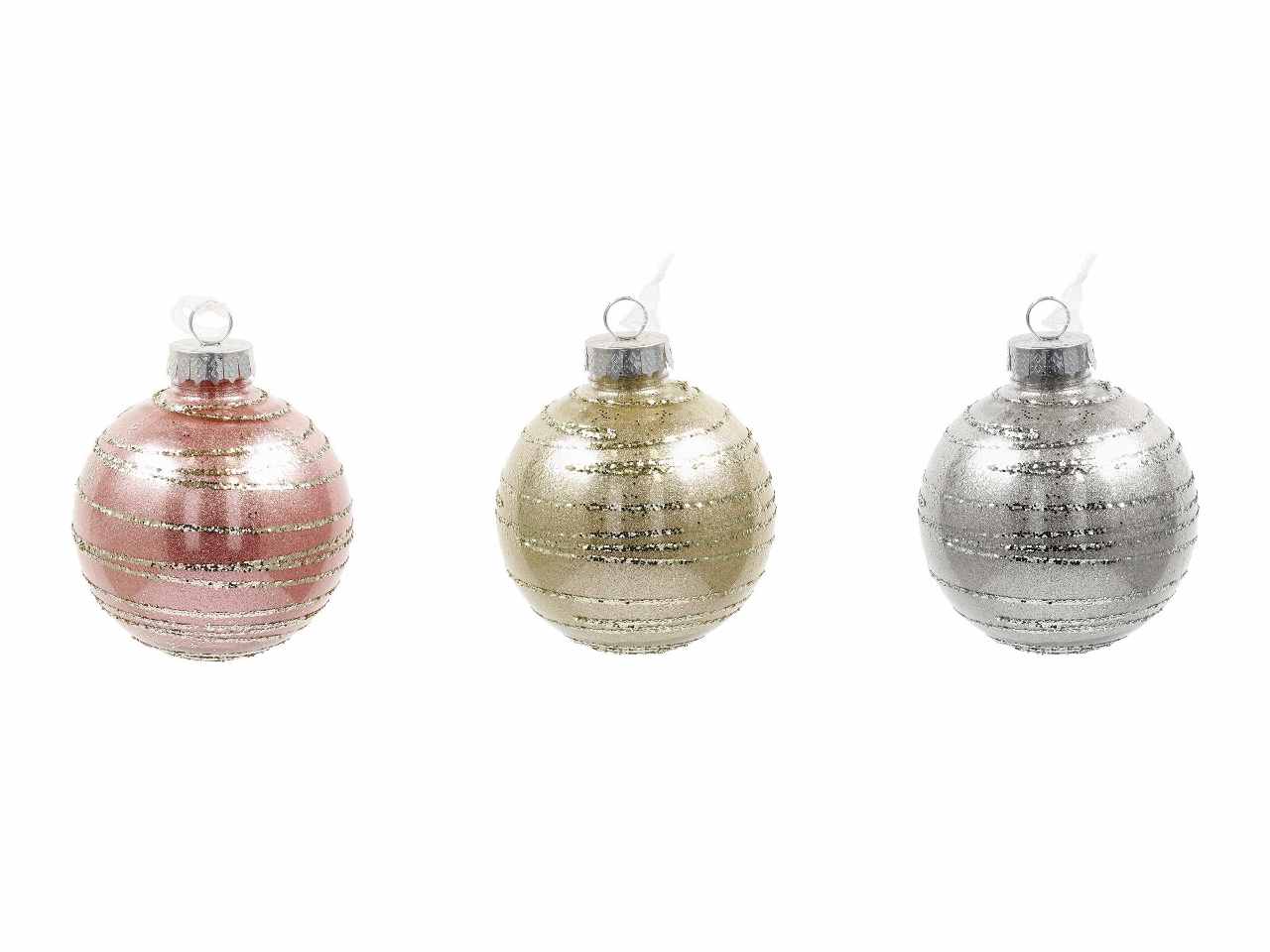 Pallina di natale d.13cm nei colori rosa, argento e oro